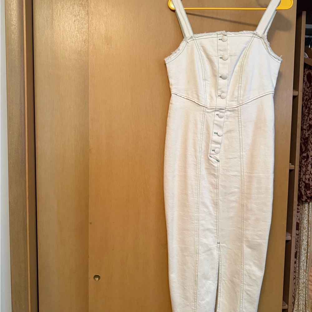Free People Pastiche Cream Denim dress- Small